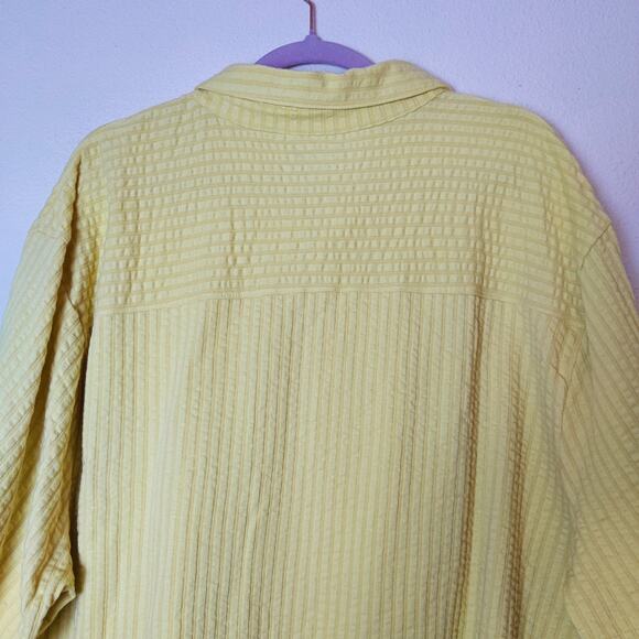 NWT Madewell Textured Easy Short Sleeve Seersucker Camp Shirt XL Butter Yellow - Picture 9 of 14